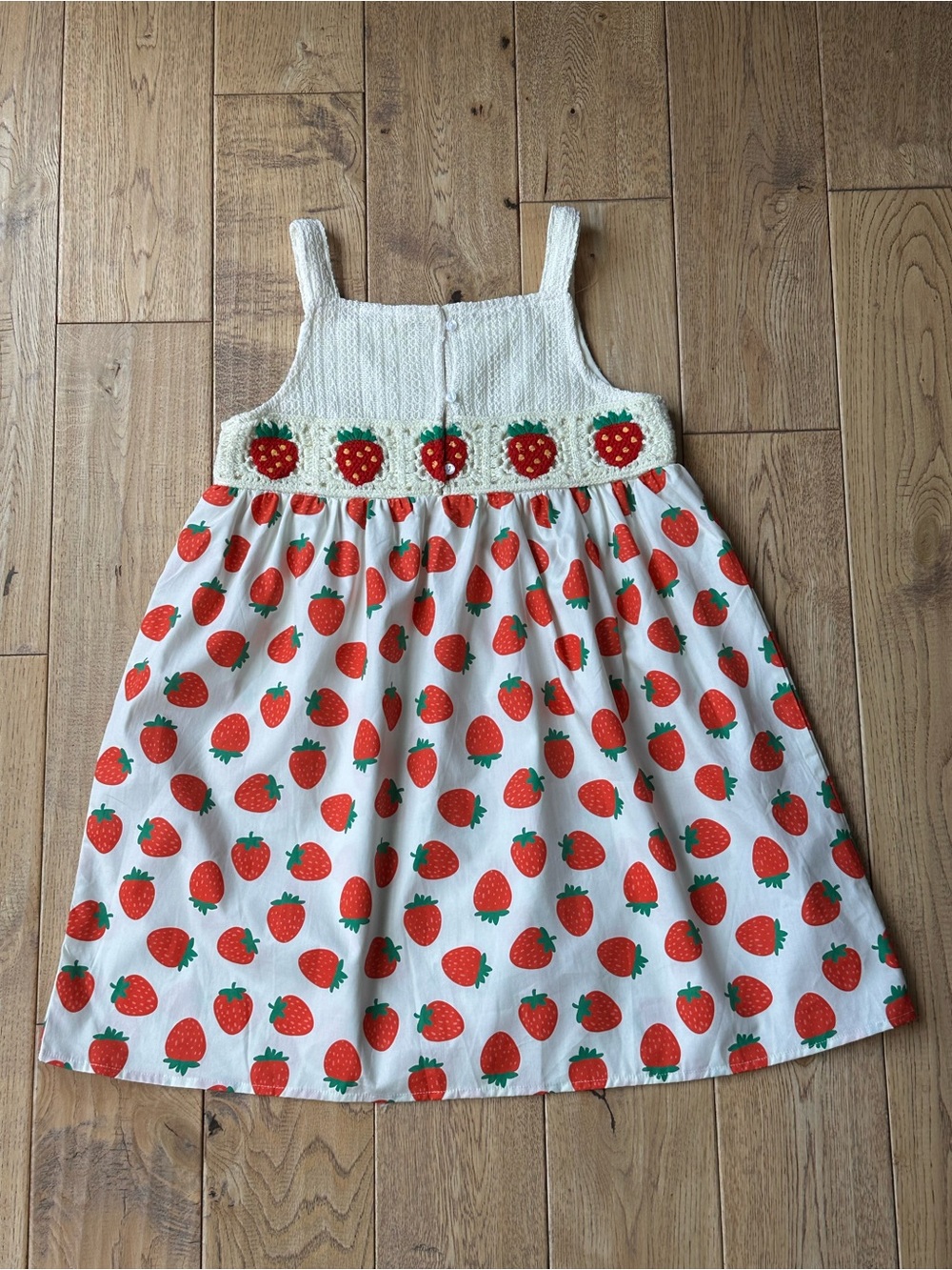 SHEIN Summer Strawberry Print Crochet Top Dress size 7